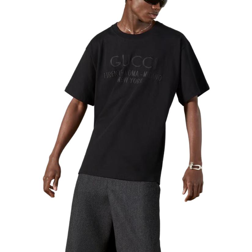 Details for GUCCI 純黑色短袖圓領T恤 616036XJFZA1000
