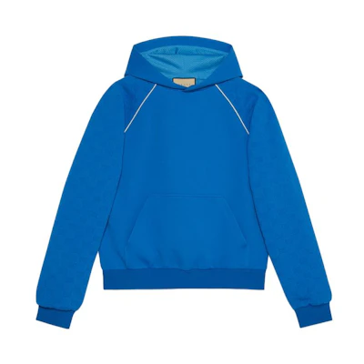 GUCCI Plain Blue Long-Sleeve Hoodie Sweatshirt. 768578-XJF51-4201