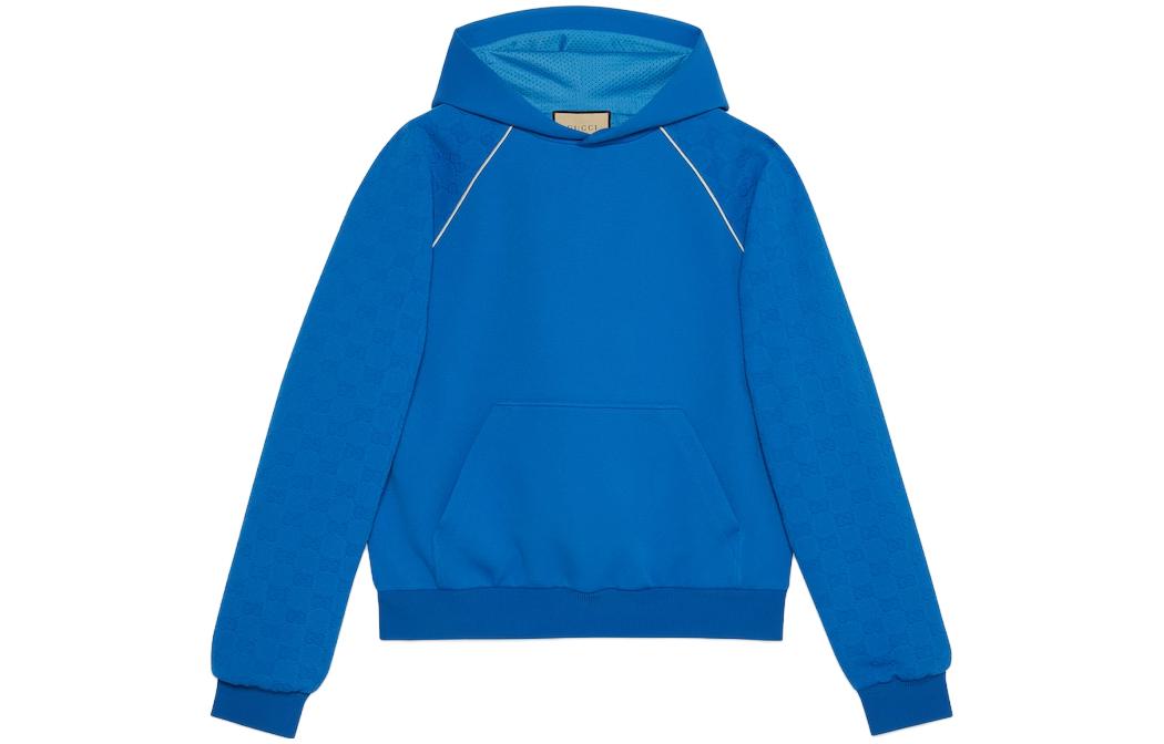 GUCCI  Plain Blue Long-Sleeve Hoodie Sweatshirt. 768578-XJF51-4201 圖 2