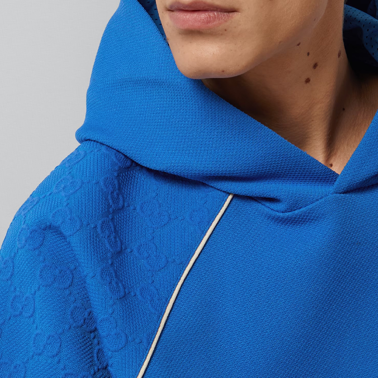 GUCCI  Plain Blue Long-Sleeve Hoodie Sweatshirt. 768578-XJF51-4201 圖 4