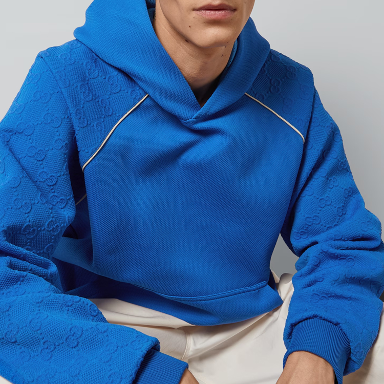 GUCCI  Plain Blue Long-Sleeve Hoodie Sweatshirt. 768578-XJF51-4201 圖 6