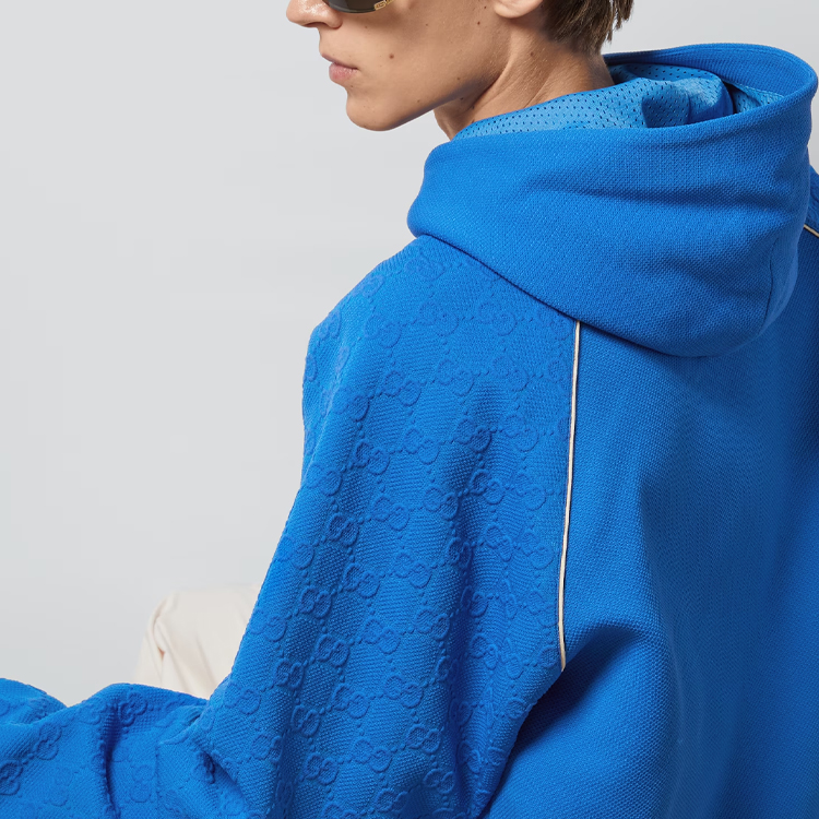 GUCCI  Plain Blue Long-Sleeve Hoodie Sweatshirt. 768578-XJF51-4201 圖 7