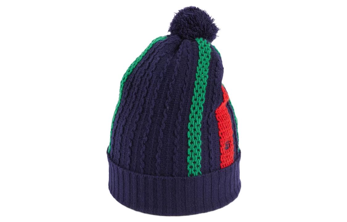 Order GUCCI  Pom-Pom Knit Polyester Beanie in Dark Blue. 722005-4GAFF-6468