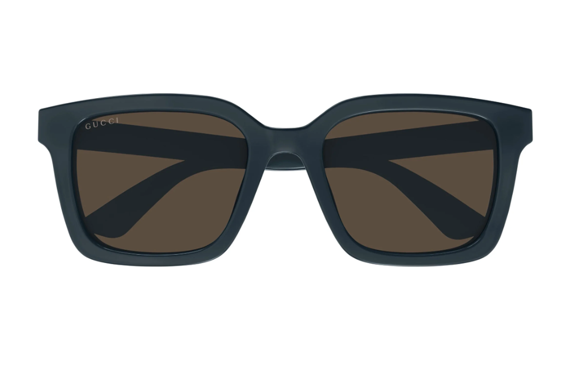 Lookbook GUCCI  Rectangular Blue Sunglasses with Engraved Temples GG1582SK003