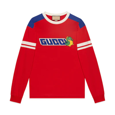 GUCCI Red Dragon Baby Print Striped Sweatshirt SS24 Chinese New Year. 770917-XJGCI-6229