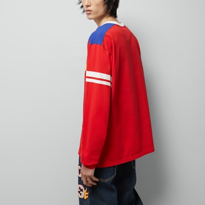 GUCCI Baju Sweatshirt Jalur Cetakan Naga Merah SS24 Tahun Baru Cina. 770917-XJGCI-6229 Shop GUCCI Baju Sweatshirt Jalur Cetakan Naga Merah SS24 Tahun Baru Cina. 770917-XJGCI-6229