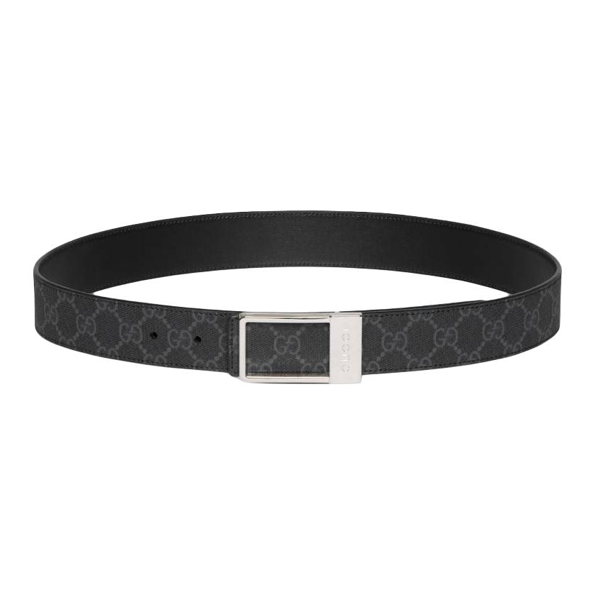 GUCCI  Reversible Canvas Belt Black 3.6CM Width 82072492TIC1000