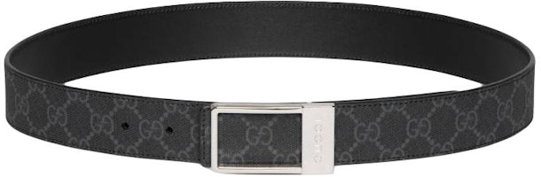 GUCCI Reversible Canvas Belt Black 3.6CM Width 82072492TIC1000 GUCCI Reversible Canvas Belt Black 3.6CM Width 82072492TIC1000