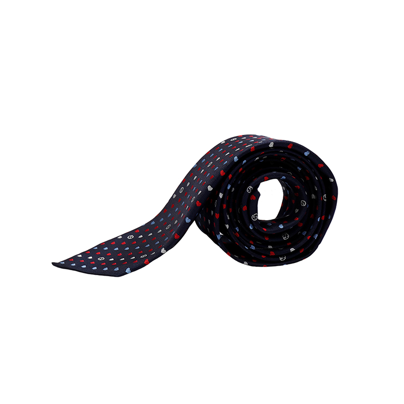 GUCCI  Silk Tie with Heart Polka Dots Design. 695339-4E002-4275