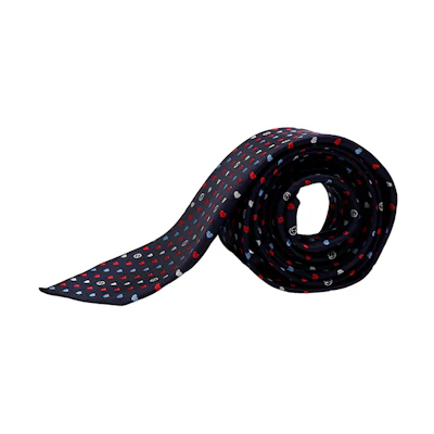GUCCI Silk Tie with Heart Polka Dots Design. 695339-4E002-4275