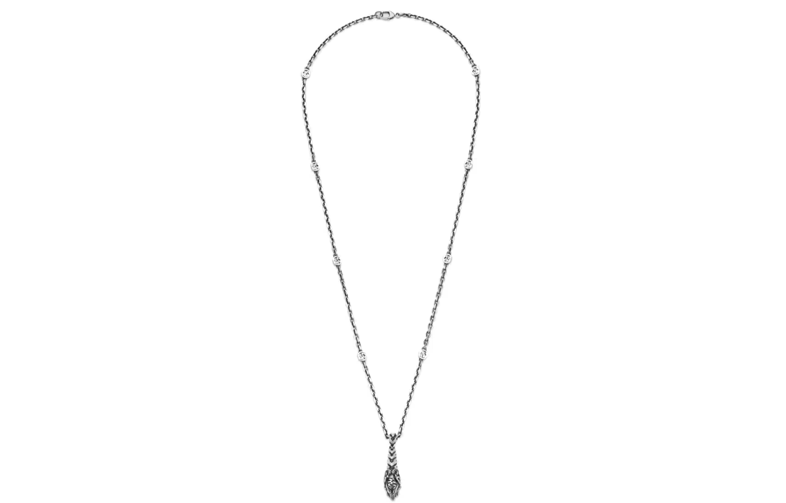 Lookbook Collar GUCCI Plata con Colgante Cabeza de Tigre Plata de Ley 925. 656303-J8400-0701