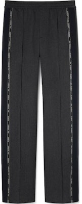 グッチ スプリットヘム刺繍カジュアルパンツ ダークグレー/ネイビーブルー 798623ZAQ1F Buy グッチ スプリットヘム刺繍カジュアルパンツ ダークグレー/ネイビーブルー 798623ZAQ1F