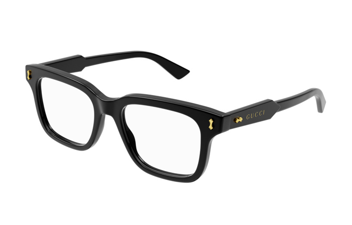 GUCCI  Square Black Frame Optical Glasses with Logo and Clear Lenses GG1265O-001