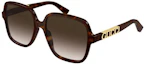 Buy GUCCI 方形棕色太陽眼鏡帶標誌細節 GG1189SA003