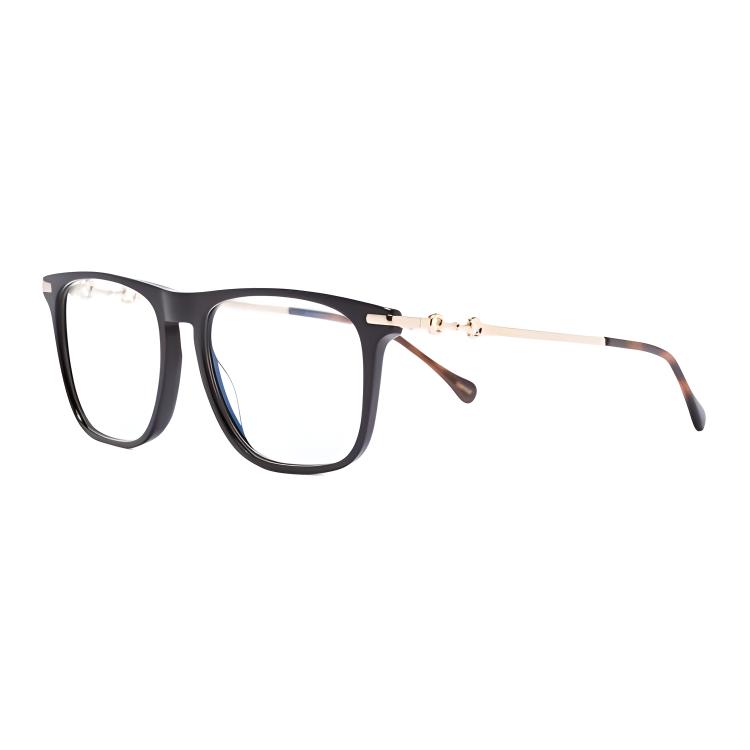 GUCCI  Square Optical Glasses Black Acetate Metal Frame with Logo Detail. GG0915S005
