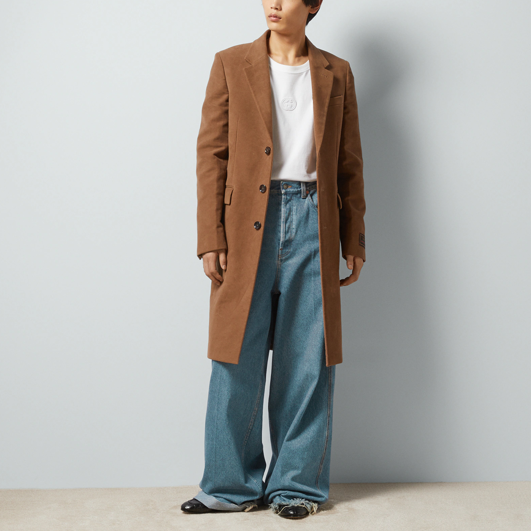 Purchase 구찌 SS24 워시드 스트레이트 레그 버튼 플라이 진 블루 758153-XDCU0-4011