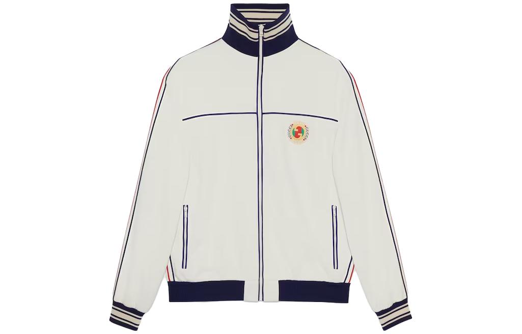Order GUCCI Chaqueta Negra Blanca con Cremallera y Cuello Alto a Rayas 752285-XJFTI-9782