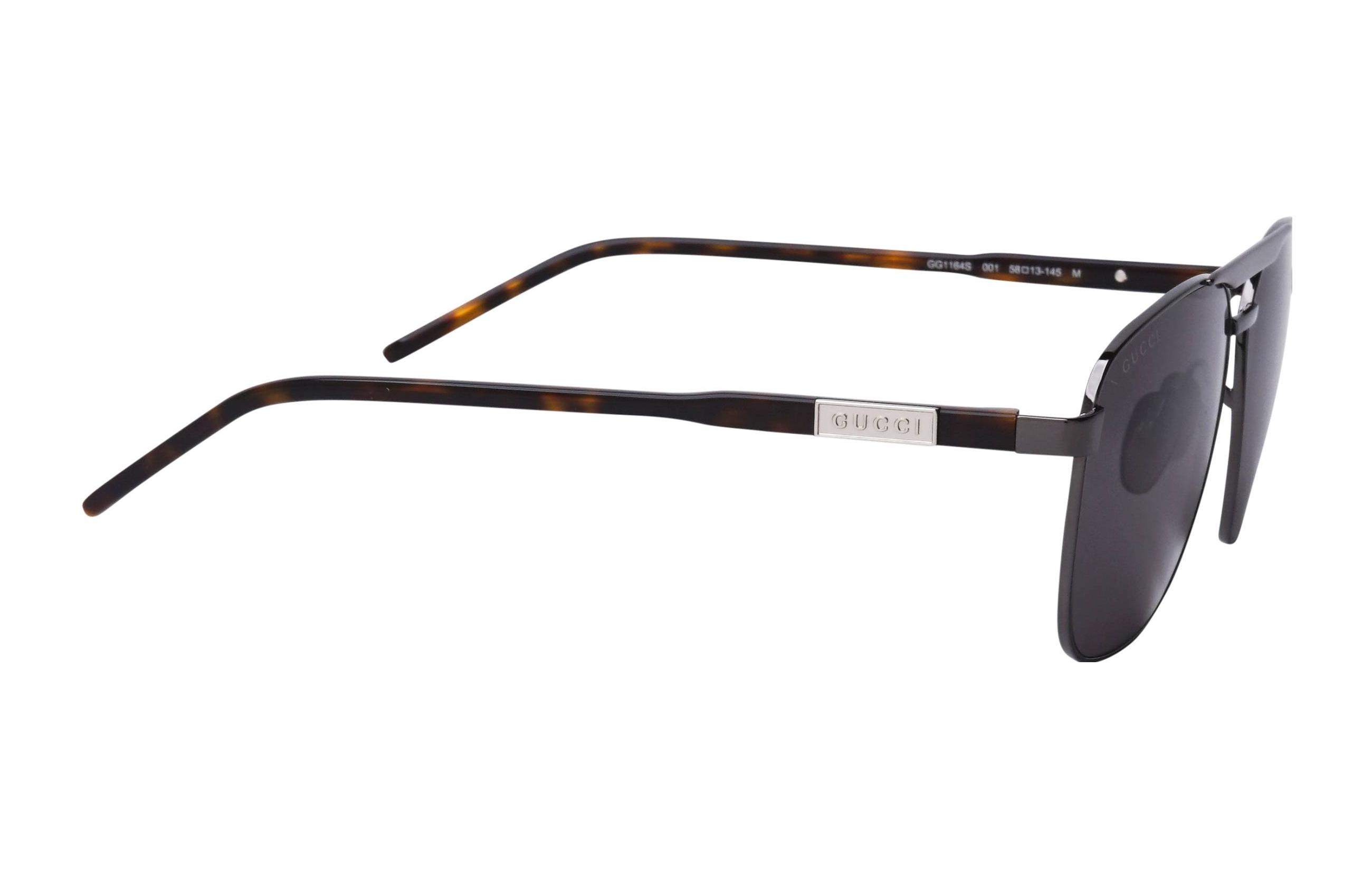 Shop GUCCI Cermin Mata Aviator Bergaya & Selesa dengan Bingkai Logam dan Asetat GG1164S-001