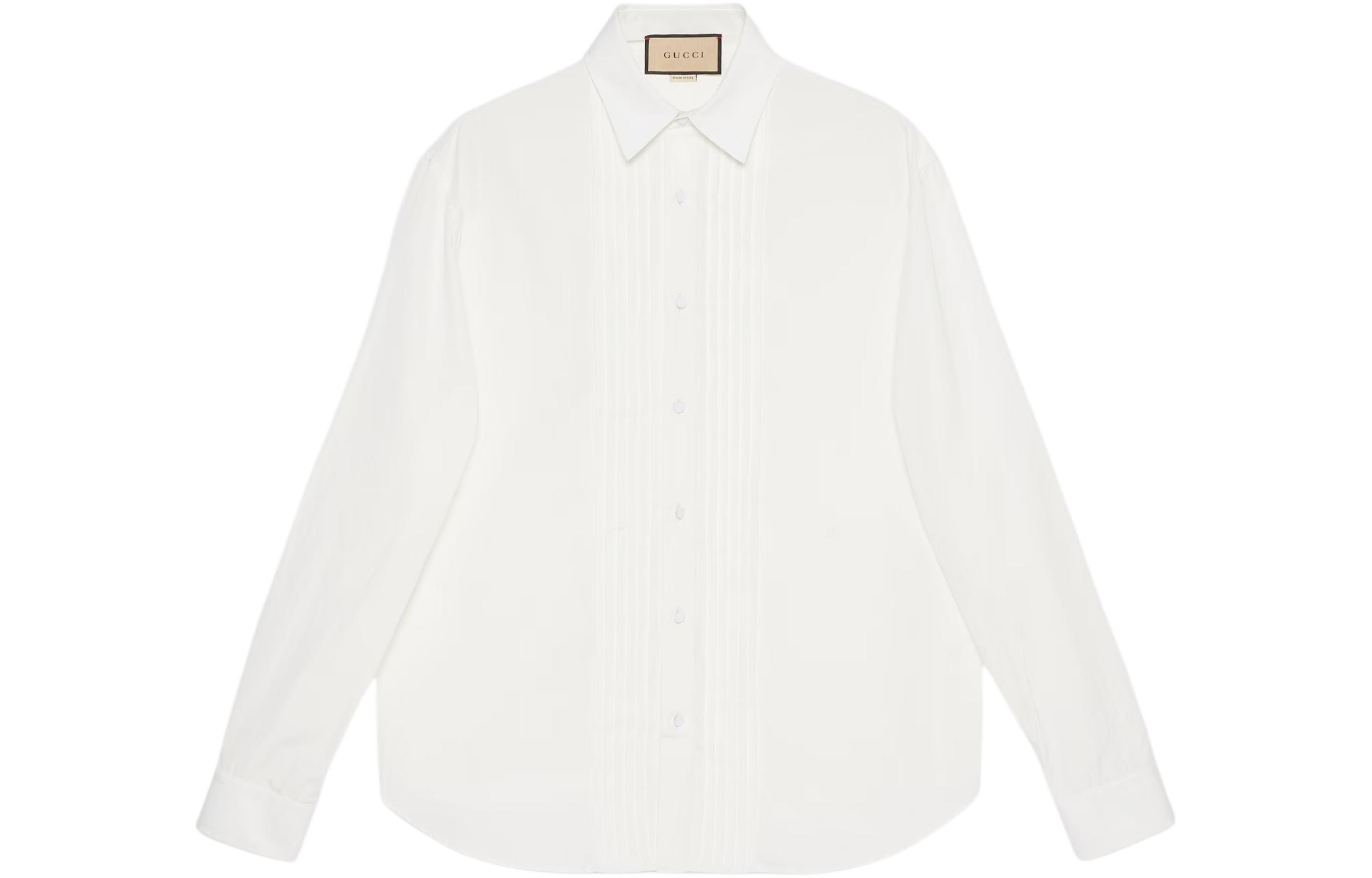 GUCCI  White Cotton Poplin Long Sleeve Evening Shirt 762171-ZAPQT-9011 圖 2