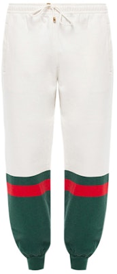 GUCCI White Mid-Waist Contrast Stripe Knit Jogger Pants. 625403-XJCSU-9146 Order GUCCI White Mid-Waist Contrast Stripe Knit Jogger Pants. 625403-XJCSU-9146
