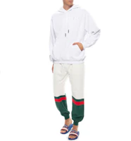 Lookbook GUCCI 白色中腰對比條紋針織運動長褲 625403-XJCSU-9146