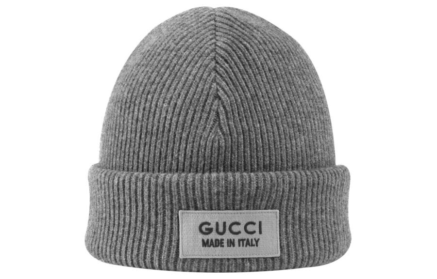 Order GUCCI  Wool Beanie with Logo - Gray. 7725624G2001200