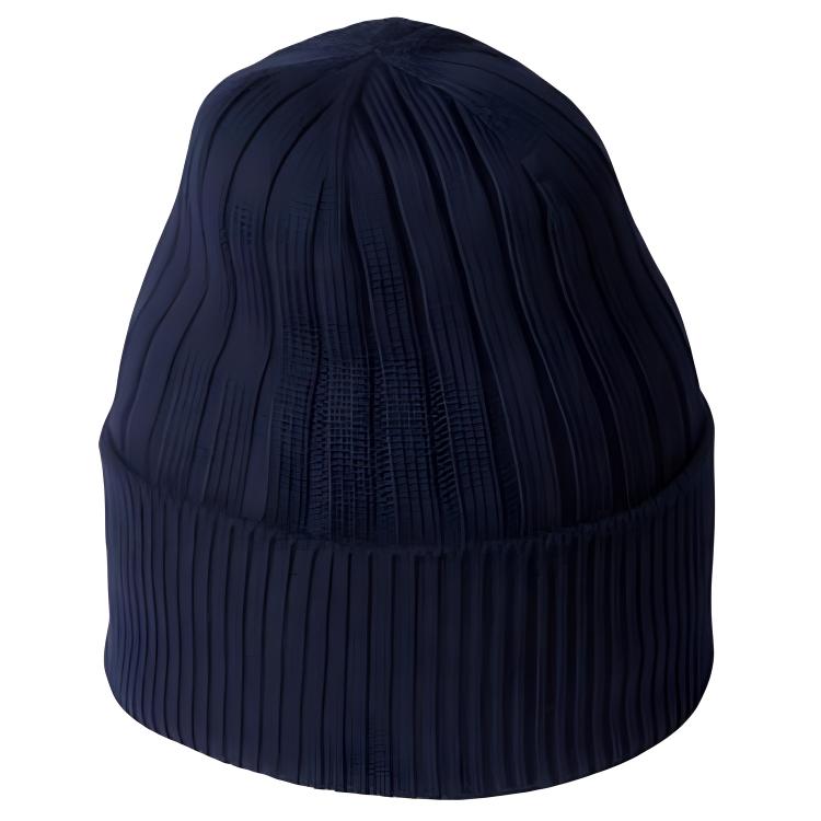 Shop GUCCI 羊毛暗藍色Logo針織毛帽 8113444G2004000