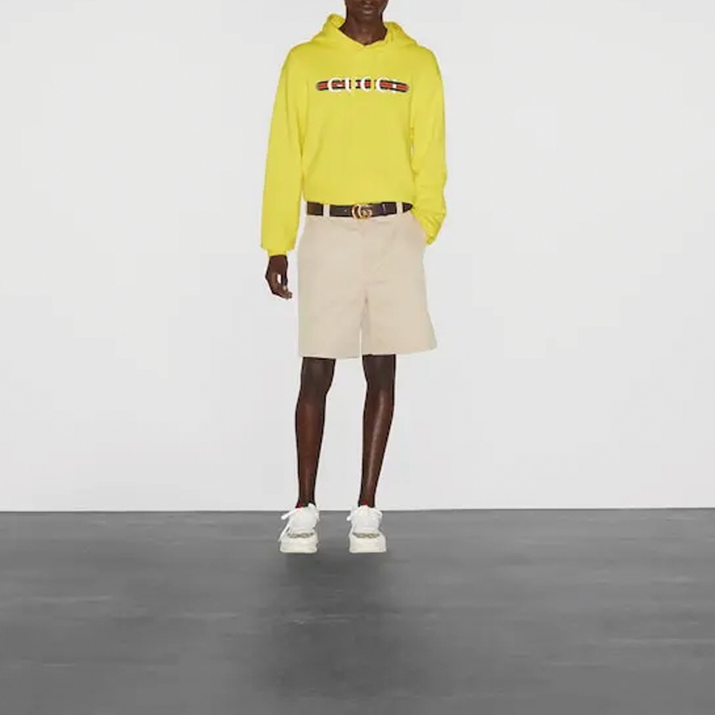 GUCCI  Yellow Hoodie with Logo Letter Print. 788086-XJGKR-7218 圖 3