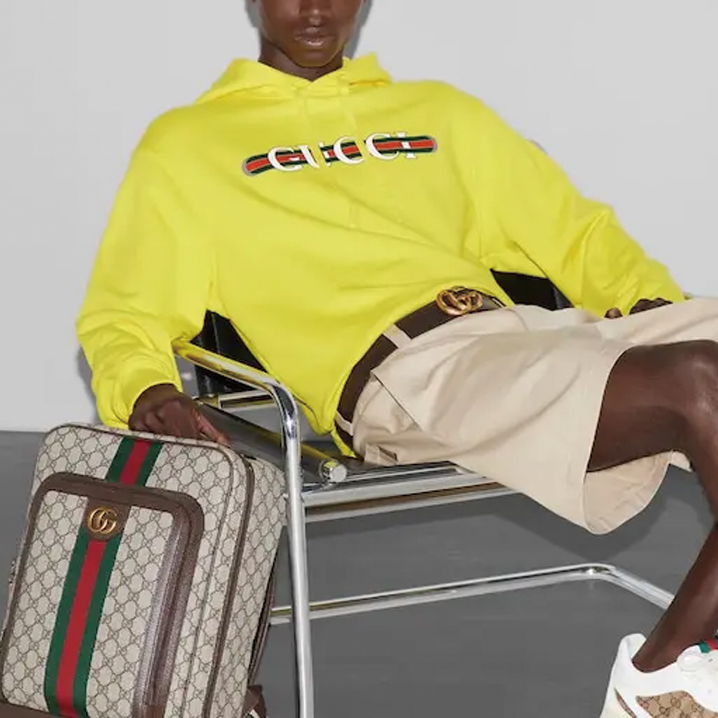 GUCCI  Yellow Hoodie with Logo Letter Print. 788086-XJGKR-7218 圖 6