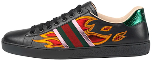 Gucci Ace 'Black Flames' 440724-A38Q0-1065 Gucci Ace 'Black Flames' 440724-A38Q0-1065