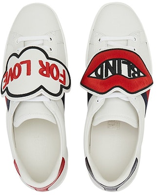 GUCCI古馳 ACE 愛情盲目 休閒 時尚板鞋 男款 白 Lookbook GUCCI古馳 ACE 愛情盲目 休閒 時尚板鞋 男款 白