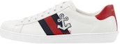 Buy GUCCI古馳 ACE 花植物刺繡 休閒板鞋 男式 白紅