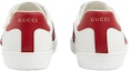 Shop GUCCI古馳 ACE 花植物刺繡 休閒板鞋 男式 白紅