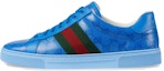 Buy GUCCI古馳 ACE 皮革 圓頭繫帶 低筒 運動鞋 男款 藍色