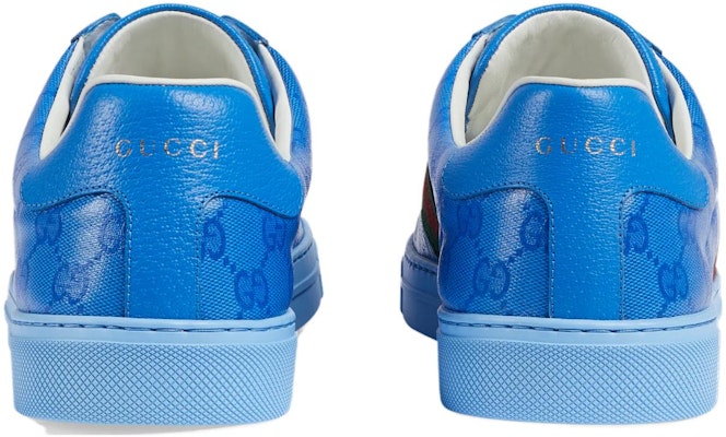 GUCCI古馳 ACE 皮革 圓頭繫帶 低筒 運動鞋 男款 藍色 Shop GUCCI古馳 ACE 皮革 圓頭繫帶 低筒 運動鞋 男款 藍色