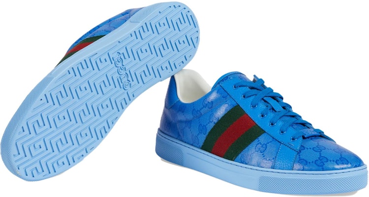 GUCCI古馳 ACE 皮革 圓頭繫帶 低筒 運動鞋 男款 藍色 Purchase GUCCI古馳 ACE 皮革 圓頭繫帶 低筒 運動鞋 男款 藍色