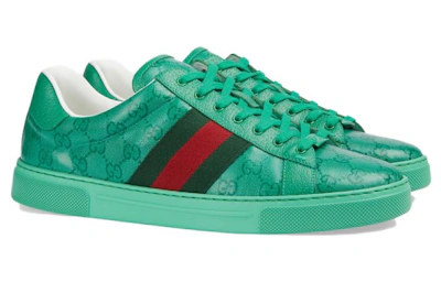Gucci Ace 'GG Crystal Canvas - Green'