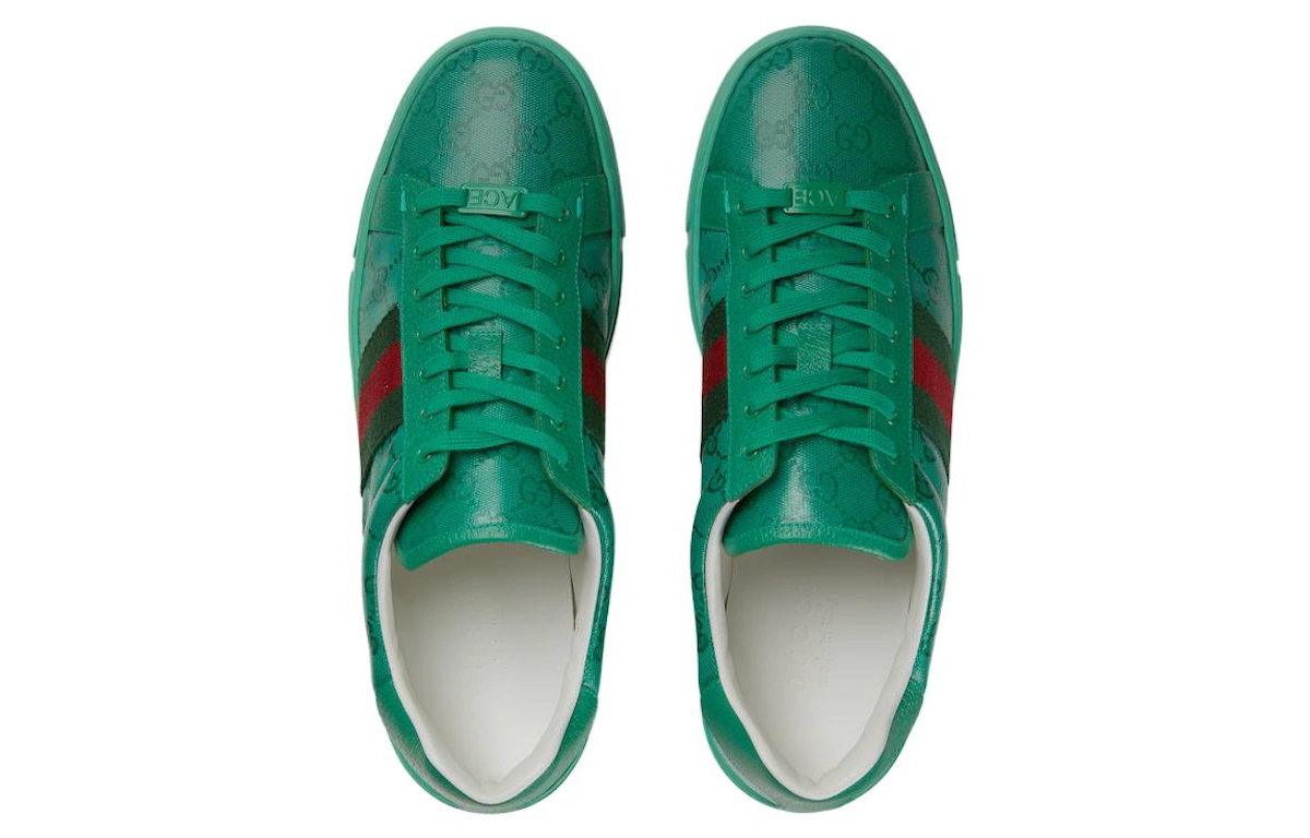 Gucci Ace 'GG Crystal Canvas - Green'