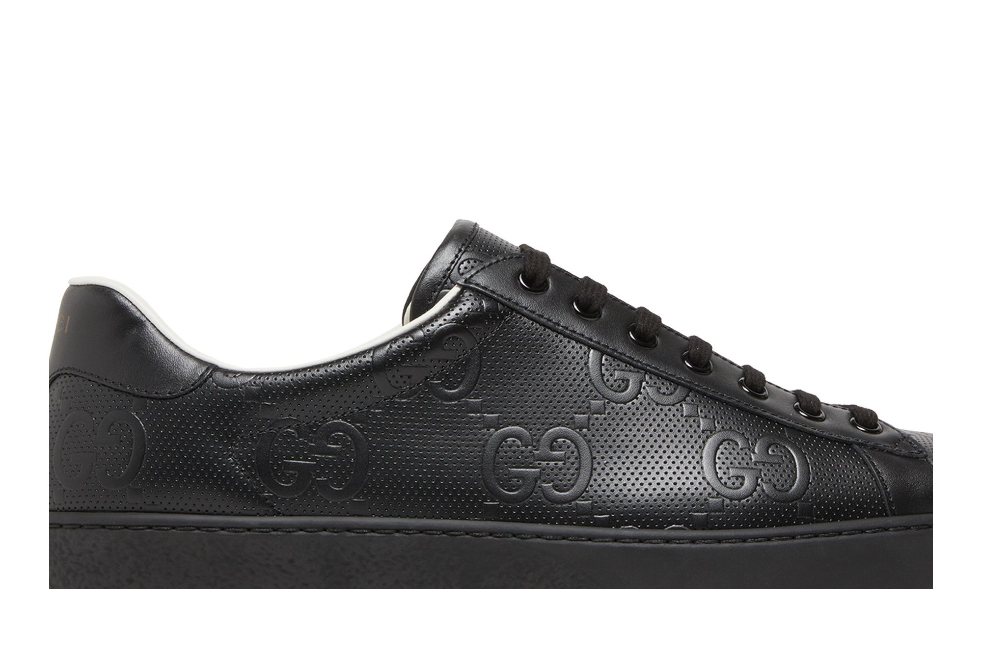 Lookbook Gucci Ace 'GG Embossed - Hitam' 625787-1XK10-1000