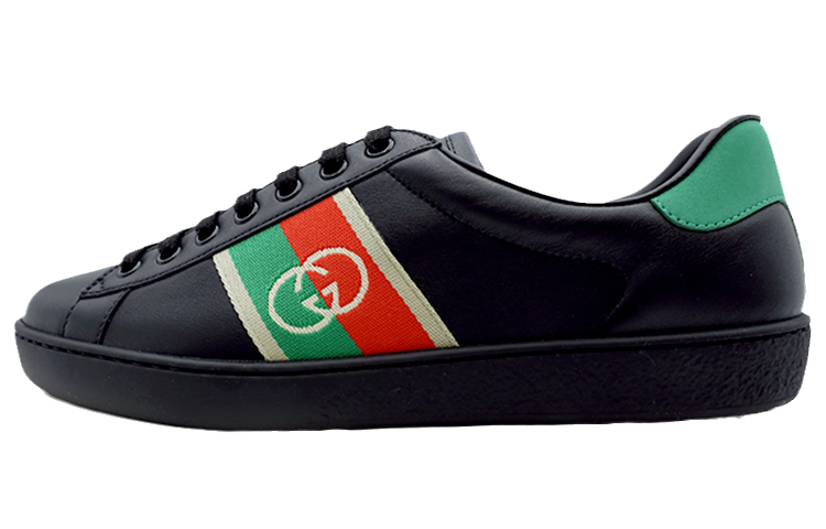 Buy GUCCI古馳 ACE Interlocking G 簡約休閒 時尚板鞋 男款 黑色