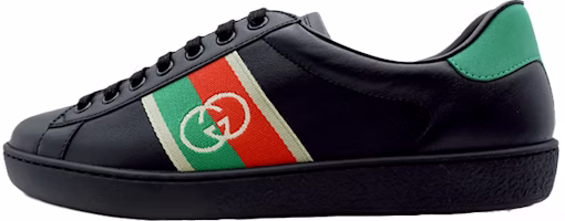 GUCCI古馳 ACE Interlocking G 簡約休閒 時尚板鞋 男款 黑色 Buy GUCCI古馳 ACE Interlocking G 簡約休閒 時尚板鞋 男款 黑色