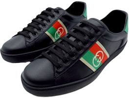 GUCCI古馳 ACE Interlocking G 簡約休閒 時尚板鞋 男款 黑色 Order GUCCI古馳 ACE Interlocking G 簡約休閒 時尚板鞋 男款 黑色