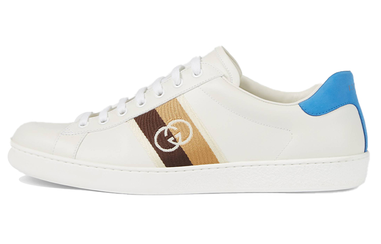 Buy 구찌 에이스 GG 화이트 블루 (Gucci Ace GG White Blue) 650992-1XGM0-9061