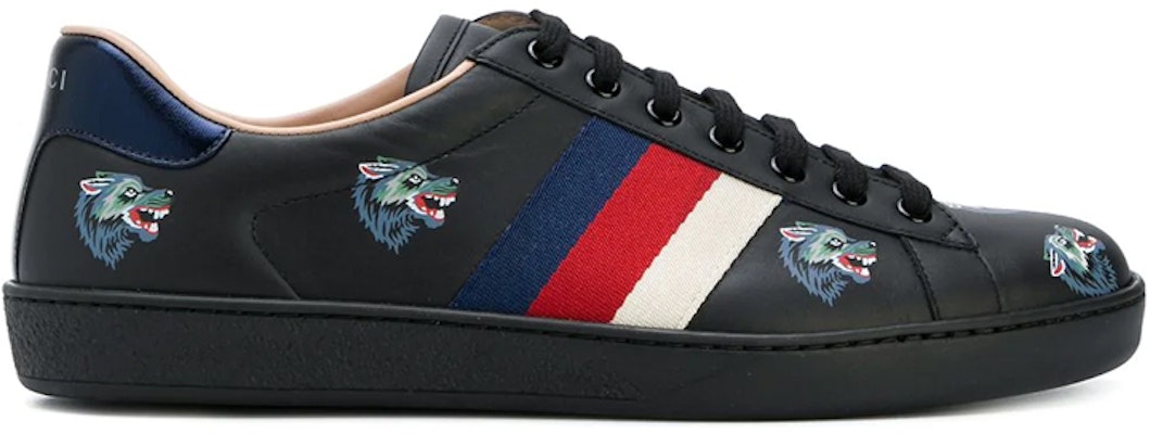 Buy Gucci Wolf Pattern Casual Skate Shoes Black 386750 0H810 1162 Novelship