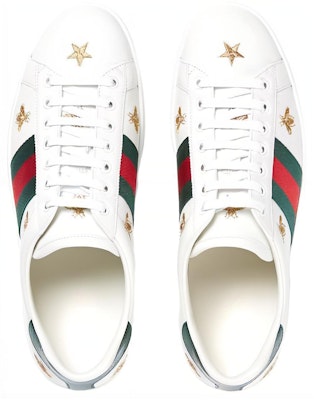 Gucci Ace 刺绣“蜜蜂与星星” 386750-A38F0-9073 Shop Gucci Ace 刺绣“蜜蜂与星星” 386750-A38F0-9073