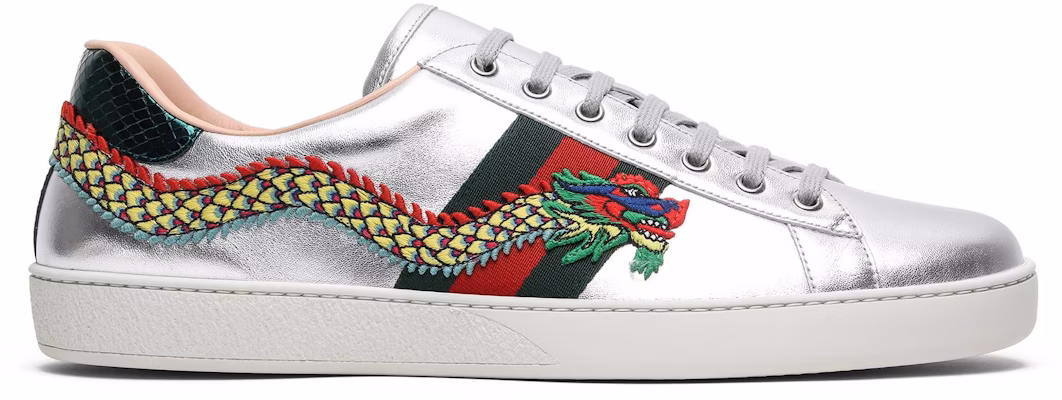 Gucci Ace Embroidered 'Silver Dragon' 473765-DMKE0-8169 Buy Gucci Ace Embroidered 'Silver Dragon' 473765-DMKE0-8169