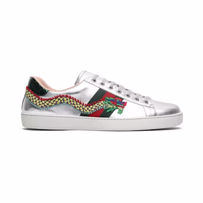 Gucci Ace Embroidered 'Silver Dragon'