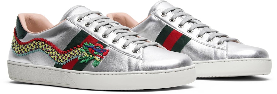 Gucci Ace Bordado 'Dragón Plateado' 473765-DMKE0-8169 Cheap Gucci Ace Bordado 'Dragón Plateado' 473765-DMKE0-8169
