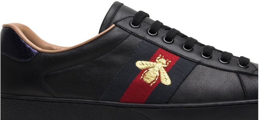 Gucci Ace Geborduurd Zwart Met ''Black Bee'' Achterkant 429446 A38G0 1284 Order Gucci Ace Geborduurd Zwart Met ''Black Bee'' Achterkant 429446 A38G0 1284