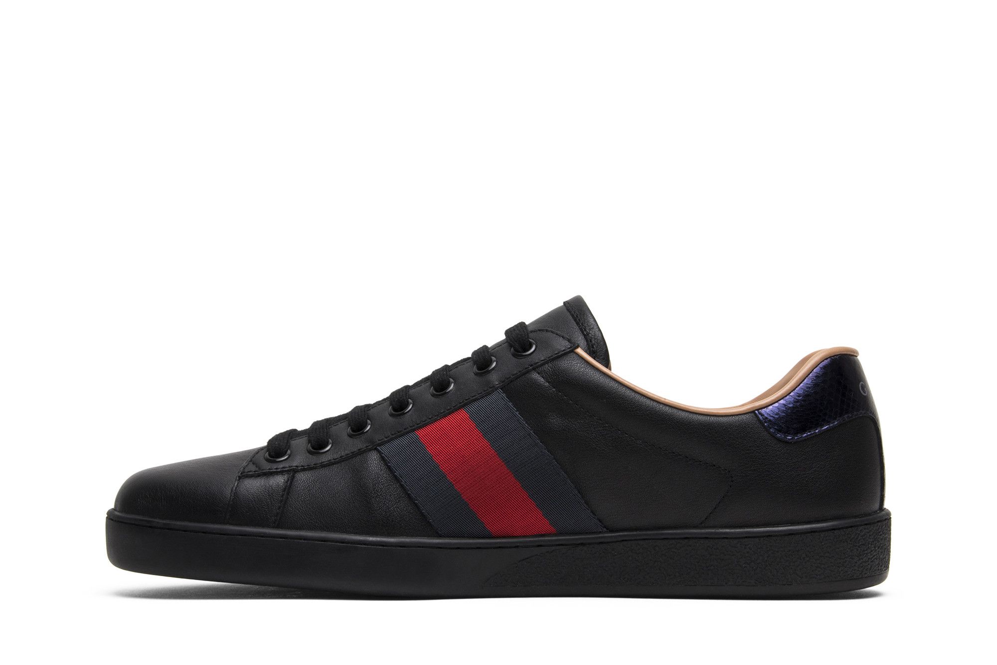 Lookbook Gucci Ace Geborduurd Zwart Met ''Black Bee'' Achterkant 429446 A38G0 1284